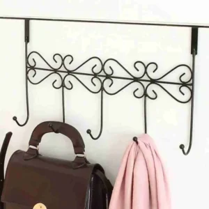 Cabideiro De Porta Em Ferro Sem Furos – 5 Ganchos