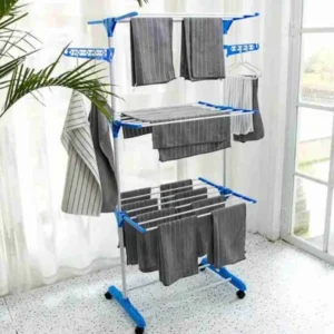 Varal de Roupas 3 Andares Dobrável Portátil Vertical de Chão