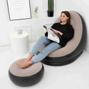 Poltrona Inflável Ultra Lounge Com Puff