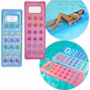 Boia Colchão Inflável Piscina Com Apoio Cabeça e Porta Copos