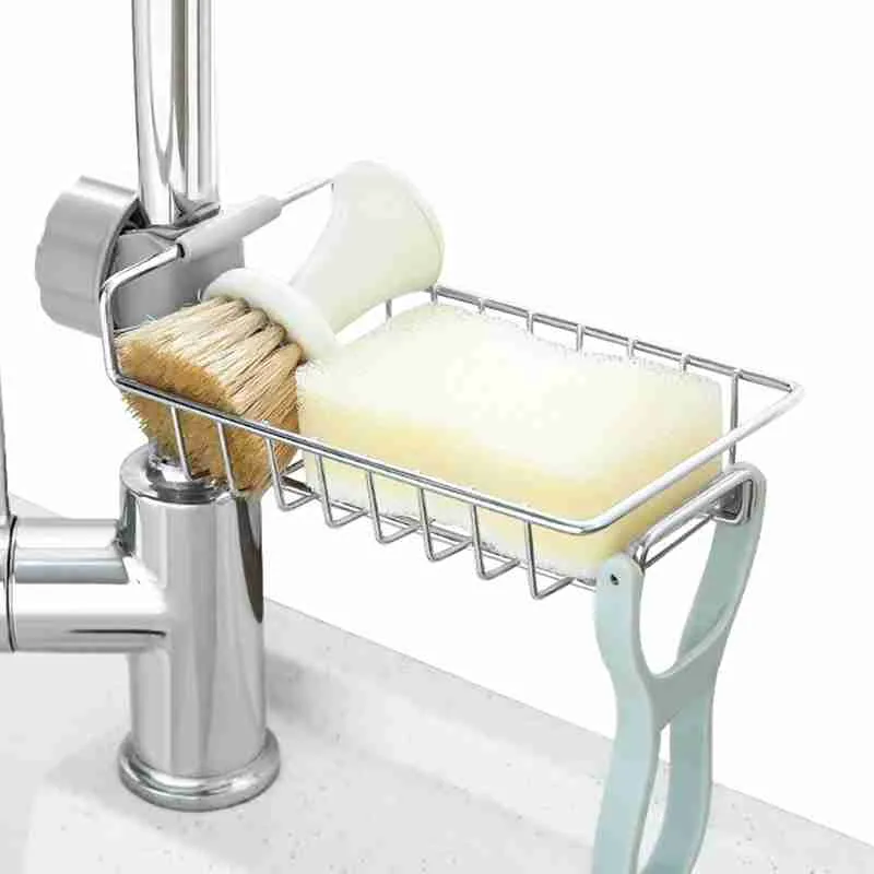 Suporte Organizador Com Fixação Na Torneira Sabão Pia Cozinha - Imagem 3