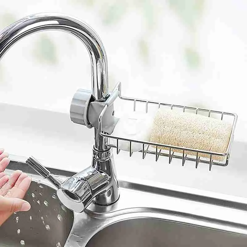 Suporte Organizador Com Fixação Na Torneira Sabão Pia Cozinha - Imagem 4