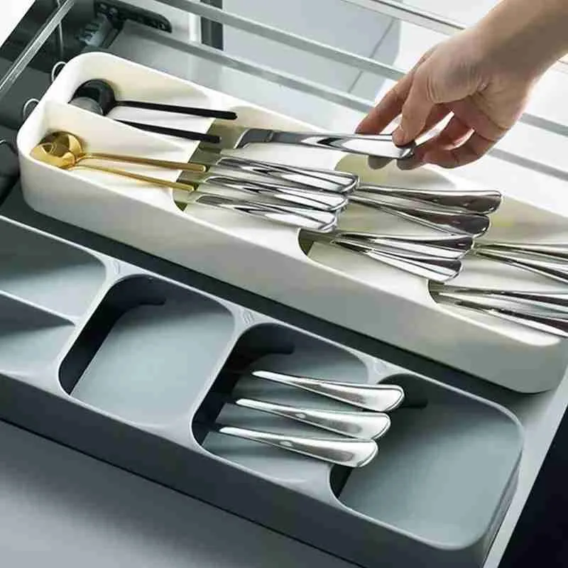 Porta Talheres Organizador Compacto Divisória Para Gaveta - Imagem 2
