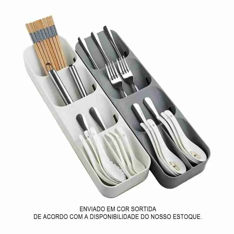Porta Talheres Organizador Compacto Divisória Para Gaveta - Imagem 7