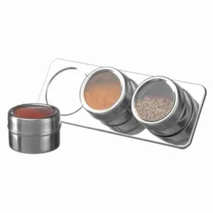 Porta Condimento Inox Magnético – 3 potes com Imã