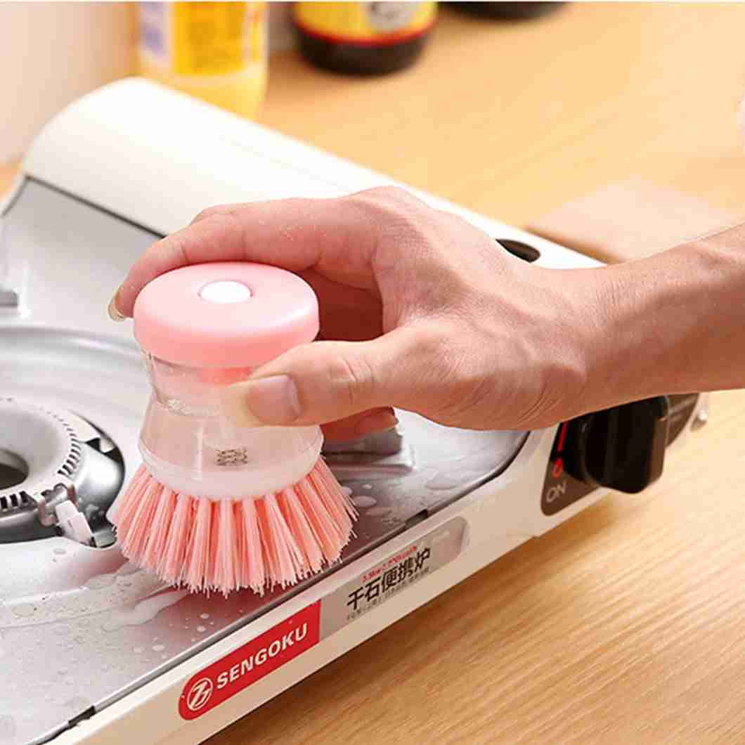 Escova De Limpeza Com Recipiente Para Detergente Multiuso Lava Louças - Imagem 6