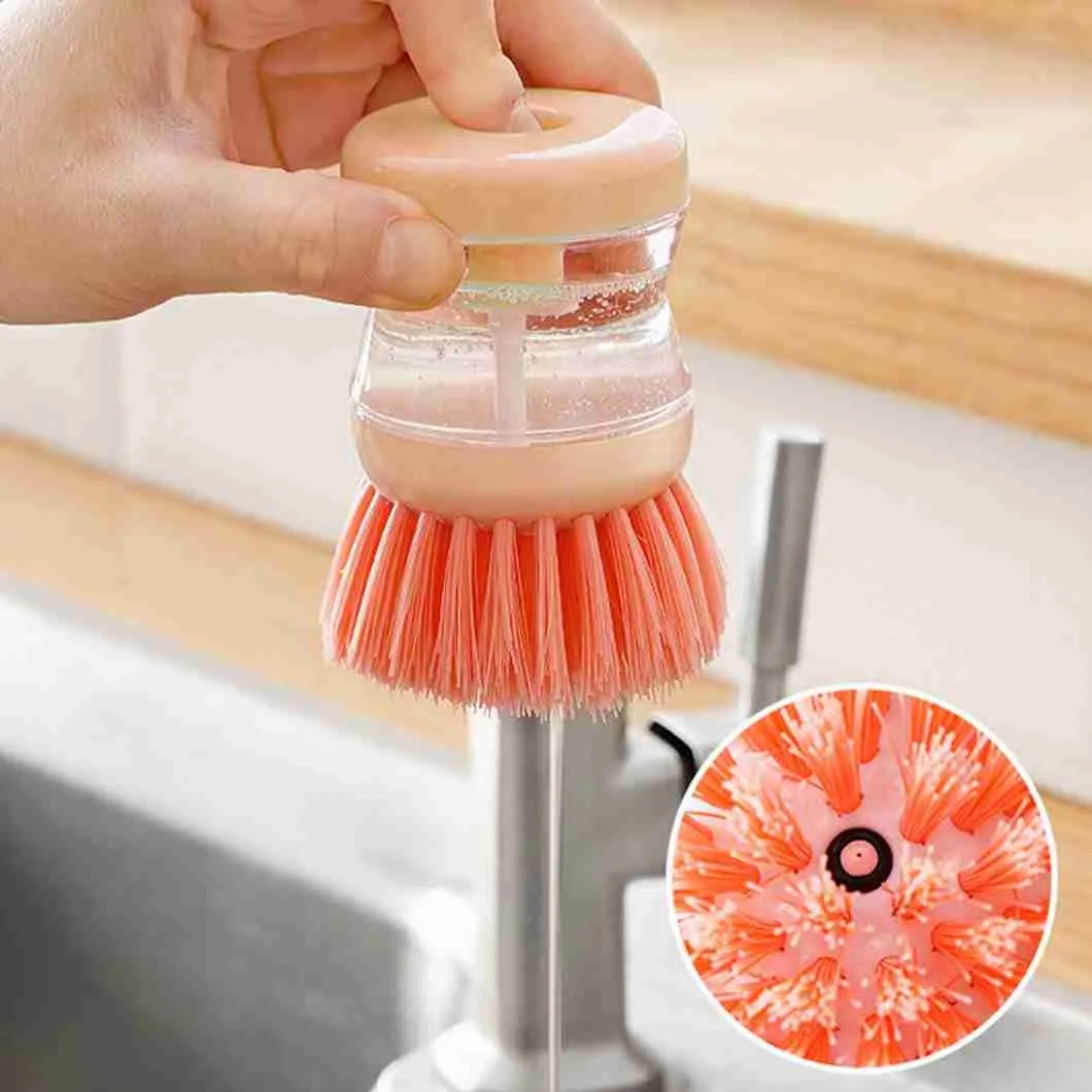 Escova De Limpeza Com Recipiente Para Detergente Multiuso Lava Louças - Imagem 9