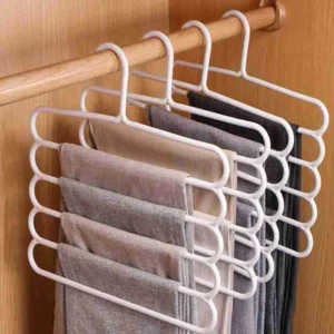 Cabide De Plástico Multifuncional Com 5 Camadas Roupas e Calças