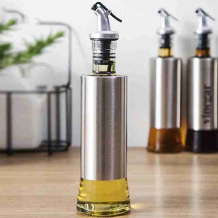 Porta Azeite Vinagre Óleo Molho Aço Inox Dosador Galheteiro