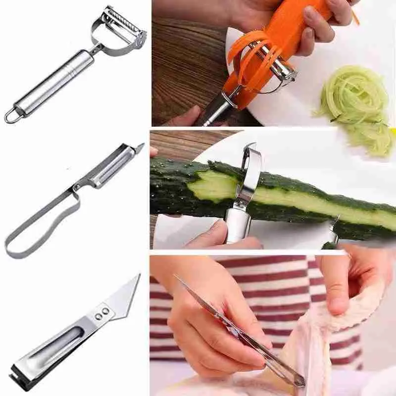 Descascador De Legumes E Frutas Aço Inox 3 em 1 Ultrasharper - Imagem 3