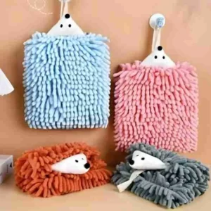 Toalha de Mão Chenille em Microfibra com Corda para Pendurar