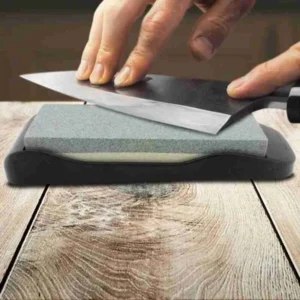 Pedra Para Afiar Amolar Facas e Lâminas Com Base