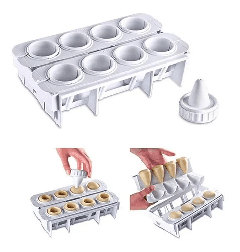 Kit Formas Fábrica de Coxinhas Salgado Modelador Faz 8 Coxinhas - Imagem 2