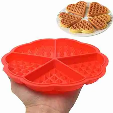 Forma Waffles Coração Panqueca Omelete de Silicone - Imagem 2