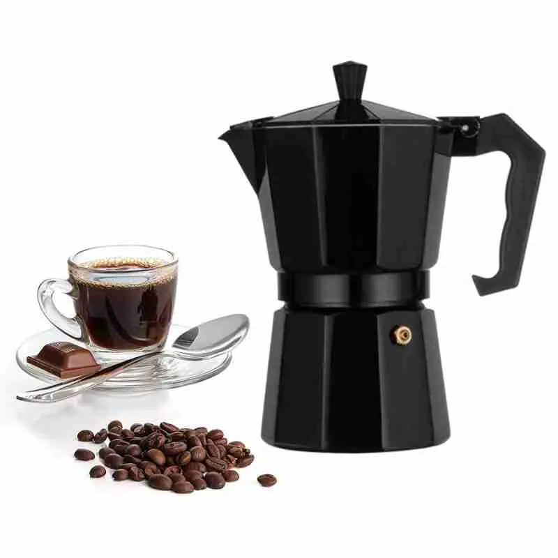 Cafeteira Italiana Moka Alumínio Preta – 300ml Original