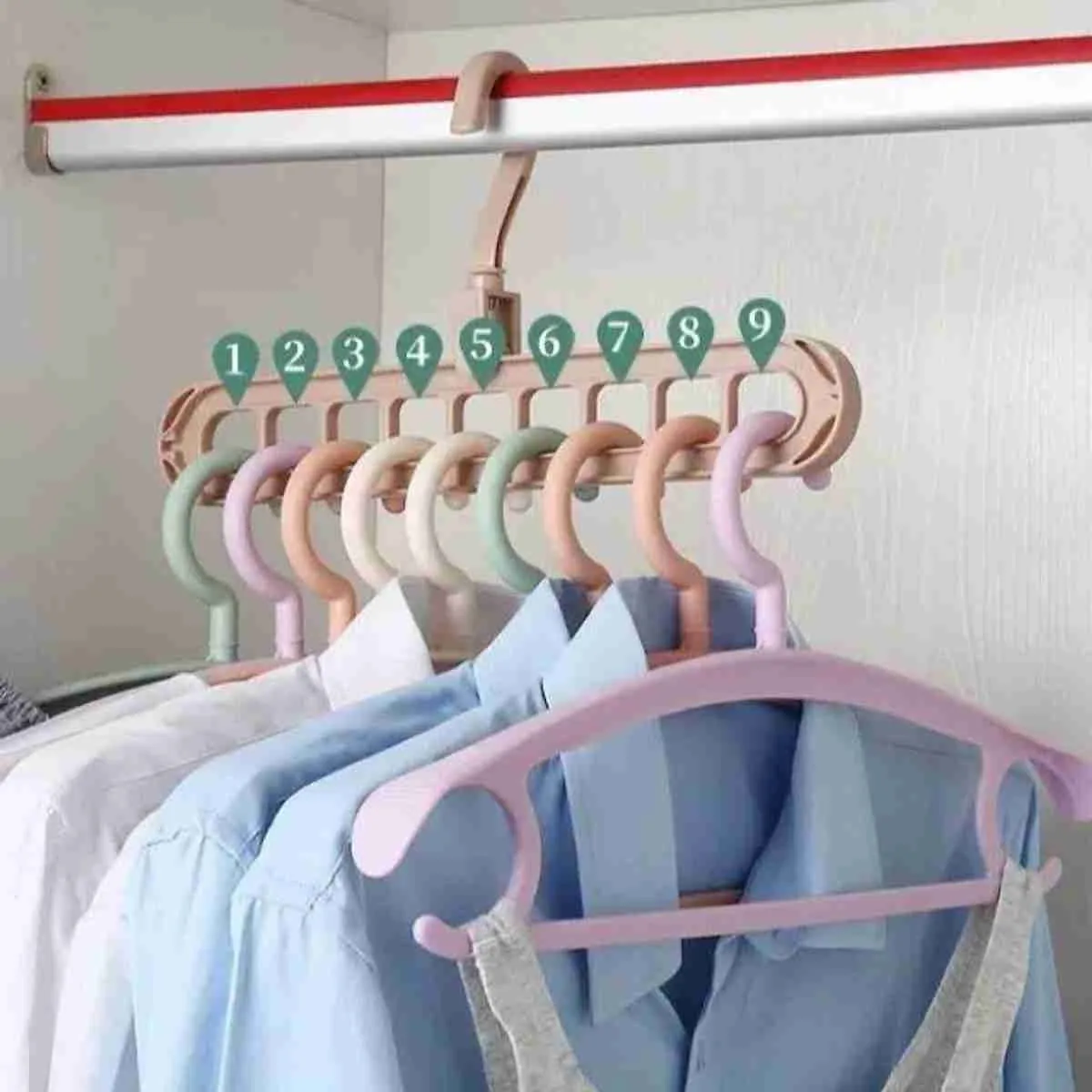 Cabides Magico 9 Furos Multi-dobrável Organizador - Imagem 5