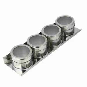 Porta Condimento Inox Magnético – 4 potes com Imã