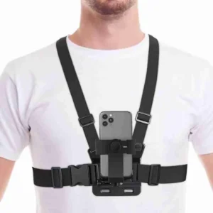 Suporte Peitoral Ajustável para Celular e GoPro – Colete para Filmagens