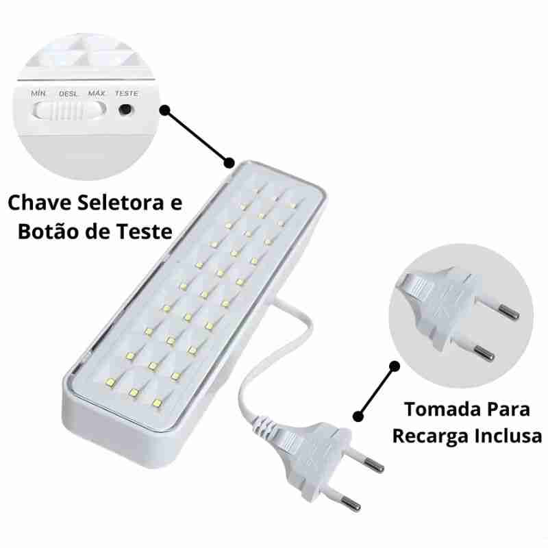 Luminária de Emergência 30 LEDs - Imagem 4