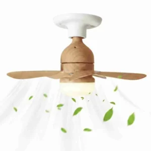 Lâmpada Luminária Ventilador De Teto C/ Controle Remoto Cor Madeira