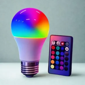 Lâmpada LED  RGB com Controle Remoto – 16 Cores