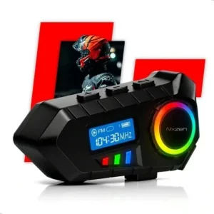 Fone de Ouvido Bluetooth para Capacete de Moto com Microfone e Rádio com Visor Digital