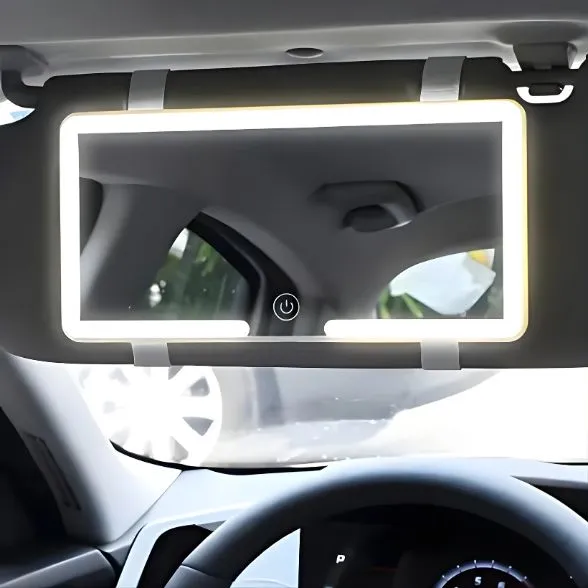 Espelho Para Viseira Solar De Carro com Led 3 Modos De Luz Sensível Ao Toque - Imagem 2