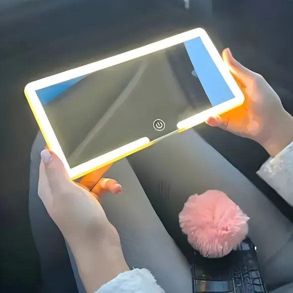 Espelho Para Viseira Solar De Carro com Led 3 Modos De Luz Sensível Ao Toque - Imagem 5