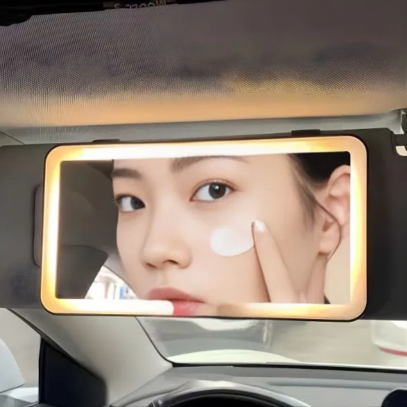 Espelho Para Viseira Solar De Carro com Led 3 Modos De Luz Sensível Ao Toque - Imagem 8