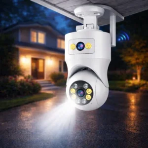 Câmera De Monitoramento WI-FI Lente Dupla Visão Noturna Interna e Externa