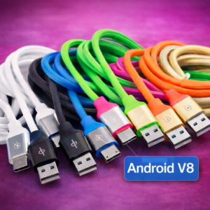 Cabo Colorido Emborrachado 1,2 Metros – USB V8