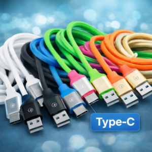 Cabo Colorido Emborrachado 1,2 Metros – USB Tipo-C
