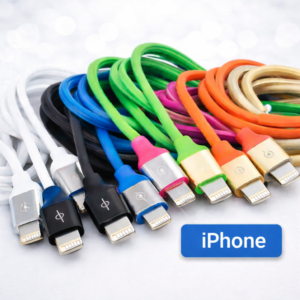 Cabo Colorido Emborrachado 1,2 Metros – USB para iPhone Lightning