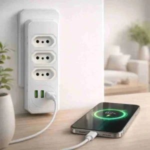 Benjamim Adaptador Triplo 3 Tomadas 2 USB 1 Tipo-C 10A Bivolt