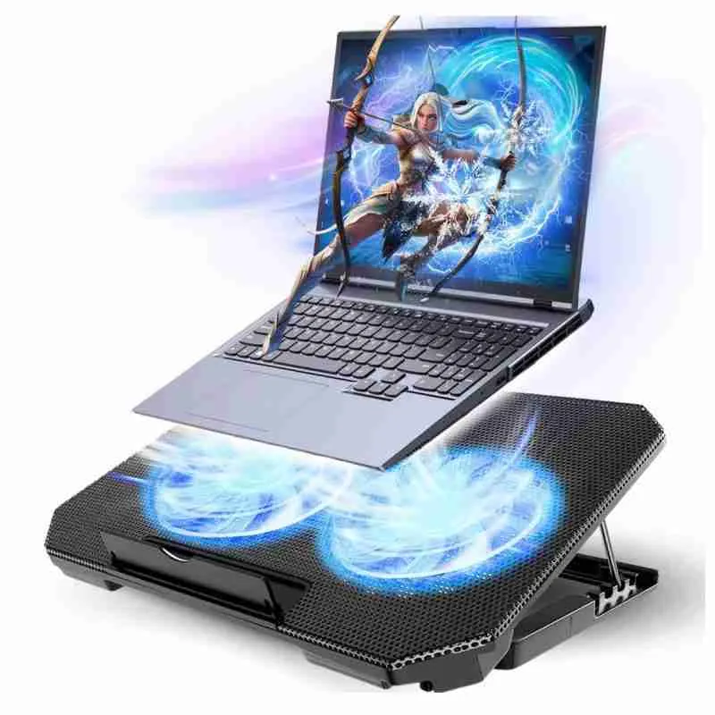Base Notebook Cooler 2 Ventoinhas Ajustavel com Led