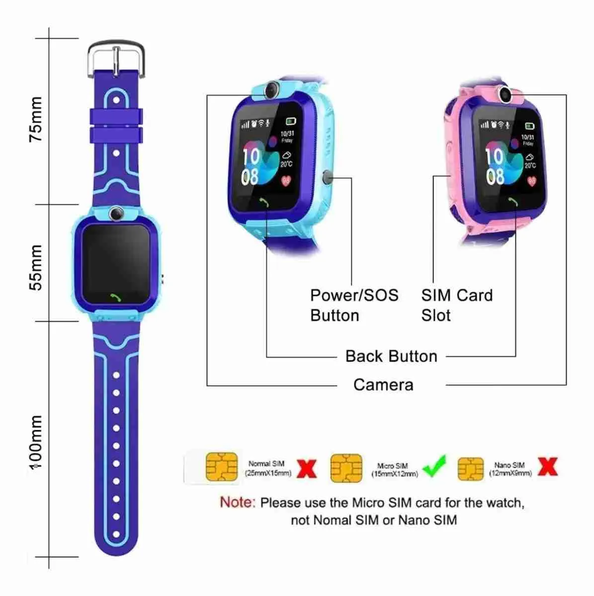 Relógio SmartWatch Infantil Com Rastreador GPS Chip e Câmera - Imagem 10