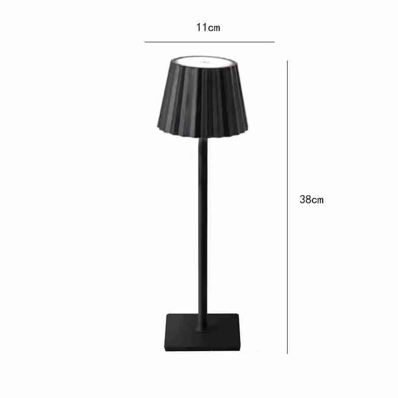 Luminária Abajur Mesa LED Touch Luxo Sem Fio Recarregável Preto - Imagem 10