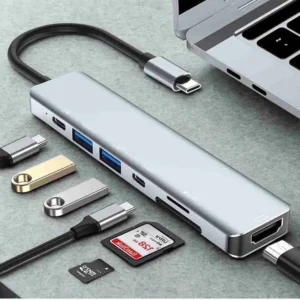 Hub USB-C 7 Em 1 Multifuncional Conectividade De Notebook E MacBook
