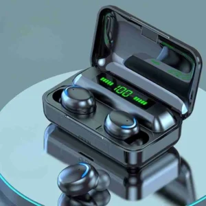 Fone de Ouvido F9-5 TWS Bluetooth 5.0 Display LCD Sem Fio – Cor Preto