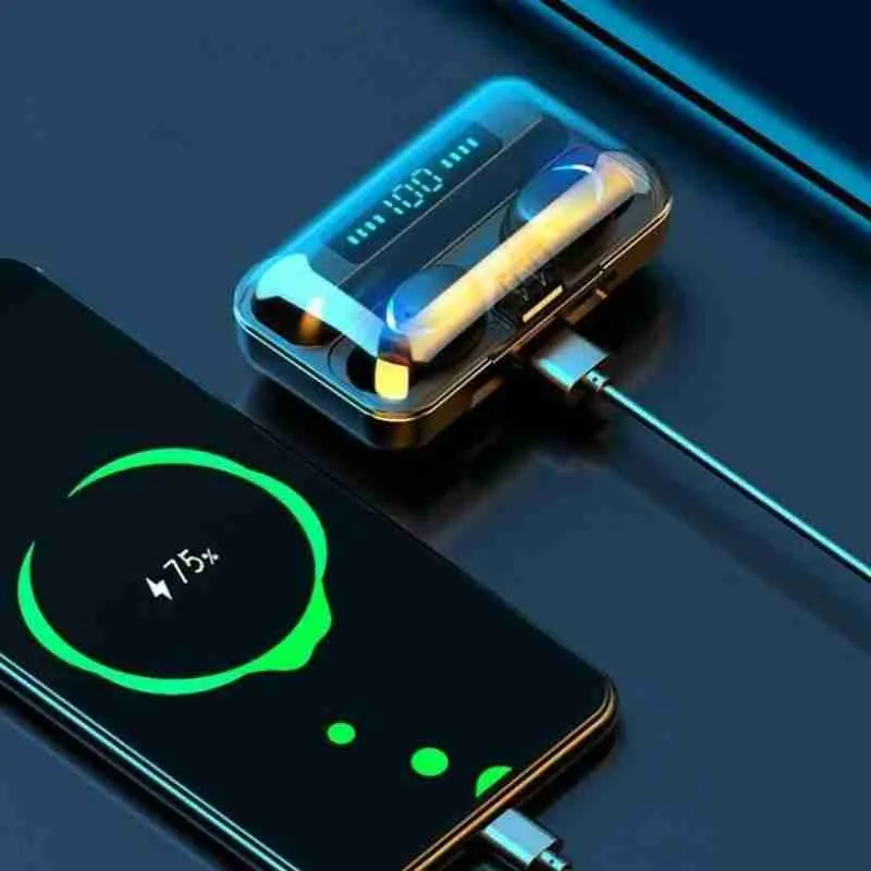 Fone de Ouvido F9-5 TWS Bluetooth 5.0 Display LCD Sem Fio – Cor Preto - Imagem 2