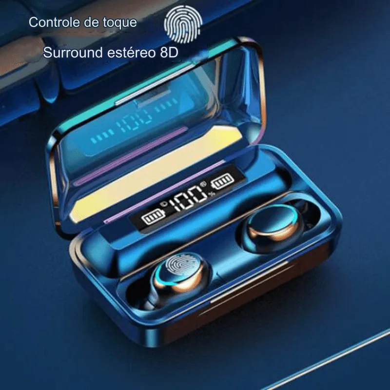 Fone de Ouvido F9-5 TWS Bluetooth 5.0 Display LCD Sem Fio – Cor Preto - Imagem 3