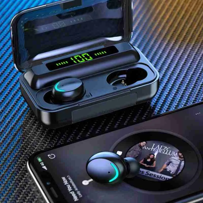 Fone de Ouvido F9-5 TWS Bluetooth 5.0 Display LCD Sem Fio – Cor Preto - Imagem 4