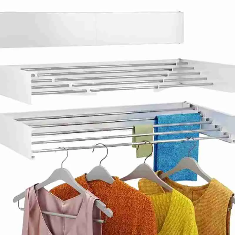 Varal De Parede Retrátil Invisível Mágico - Imagem 3