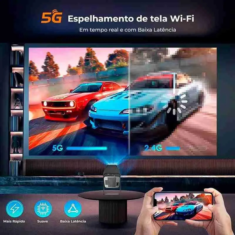 Projetor Full HD Wifi6 4k Android - Imagem 5