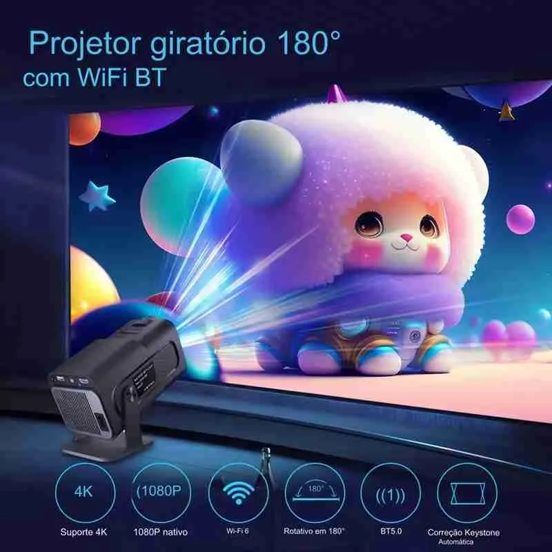 Projetor Full HD Wifi6 4k Android - Imagem 7