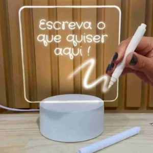 Luminária Lousa 3D Quadro De Mensagem