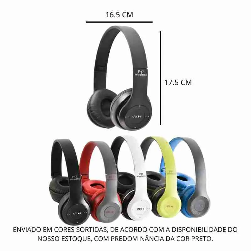 Fone De Ouvido Bluetooth 5.0 Sem Fio P47 - Imagem 8