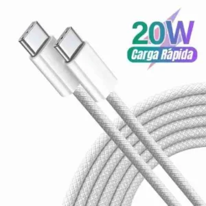 Cabo Tipo C Type USB-C Iphone Carregamento Rápido 20W Nylon Trançado