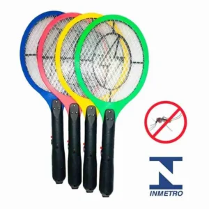 Raquete Elétrica Mata Mosca e Mosquito Dengue Insetos Recarregável 110/220 Bivolt