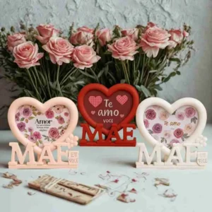 Porta Retrato Com Moldura De Coração Mãe –  Foto 10×15